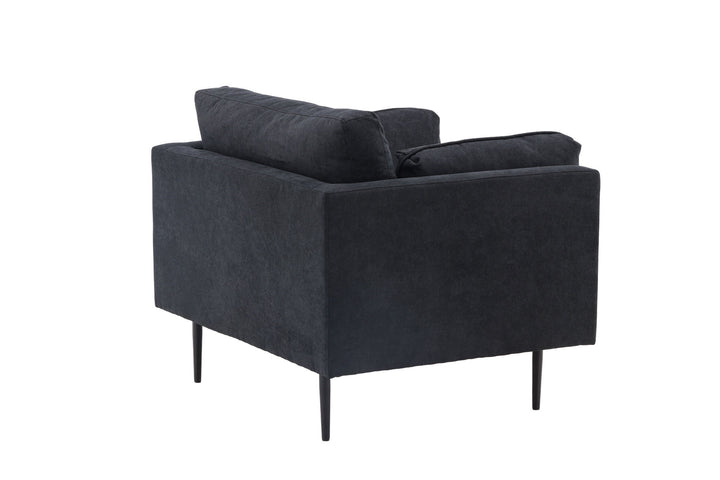 Venture Home Boom Single Sofa - Black / Black Fabric / linen