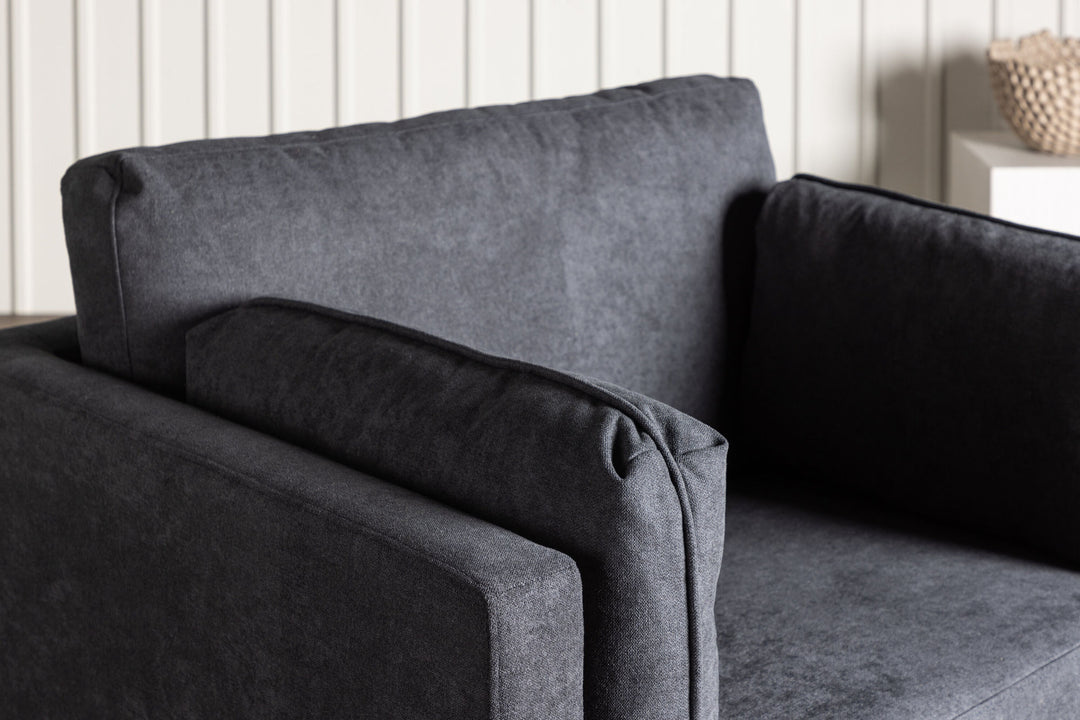 Venture Home Boom Single Sofa - Black / Black Fabric / linen