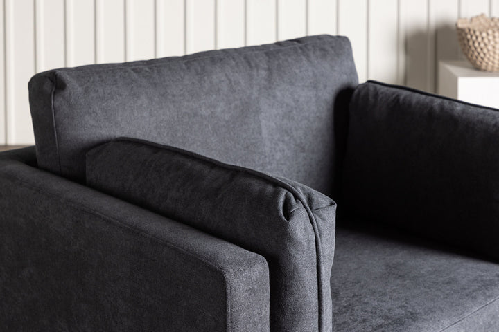Venture Home Boom Single Sofa - Black / Black Fabric / linen