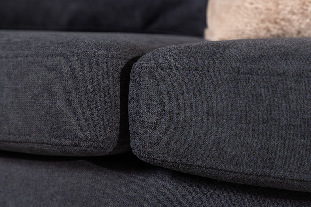 Venture Home Boom Sofa - Black / Black Fabric / linen