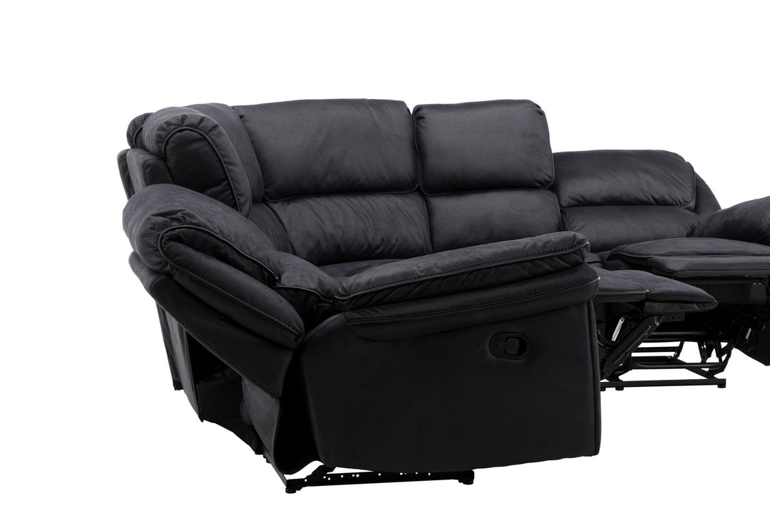 Venture Home Saranda Recliner Corner Sofa - / Black Microfibre