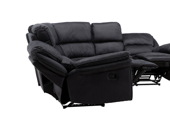 Venture Home Saranda Recliner Corner Sofa - / Black Microfibre