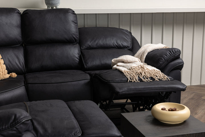 Venture Home Saranda Recliner Corner Sofa - / Black Microfibre