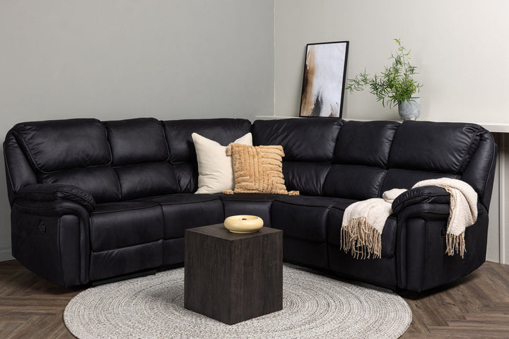 Venture Home Saranda Recliner Corner Sofa - / Black Microfibre