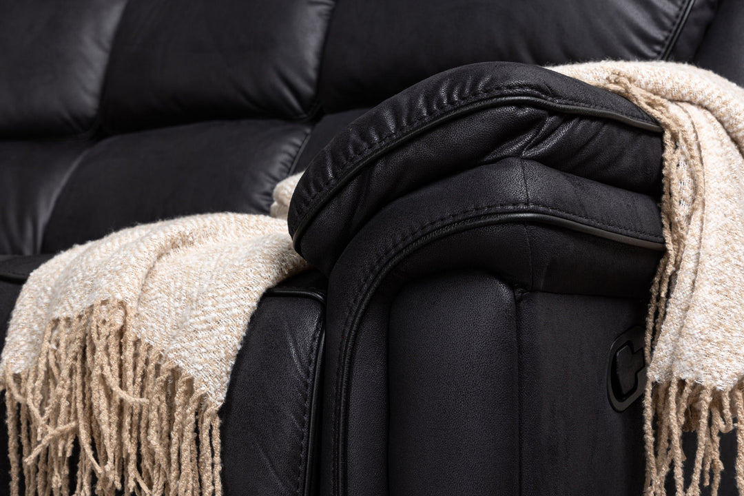 Venture Home Saranda Recliner Corner Sofa - / Black Microfibre
