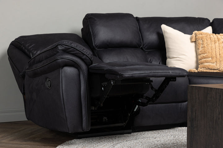 Venture Home Saranda Recliner Corner Sofa - / Black Microfibre