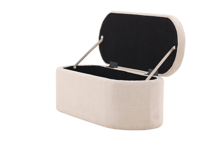 Venture Home Potenza Ottoman - Offwhite / Offwhite Fabric