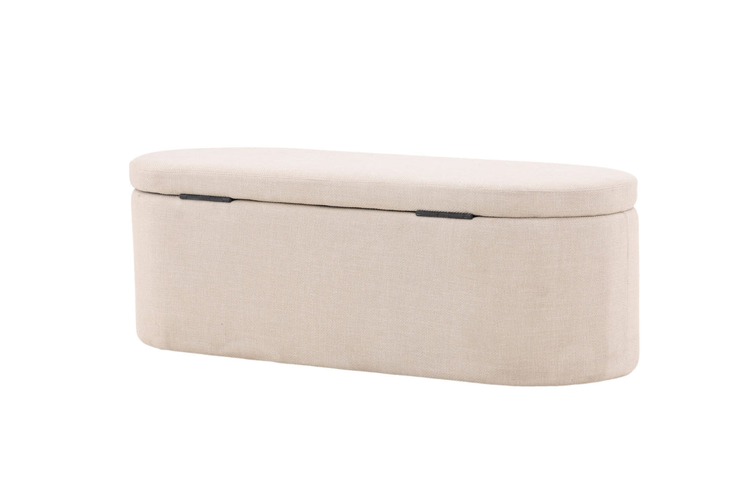 Venture Home Potenza Ottoman - Offwhite / Offwhite Fabric