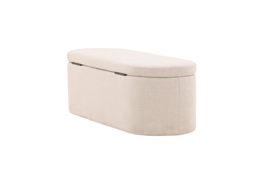Venture Home Potenza Ottoman - Offwhite / Offwhite Fabric
