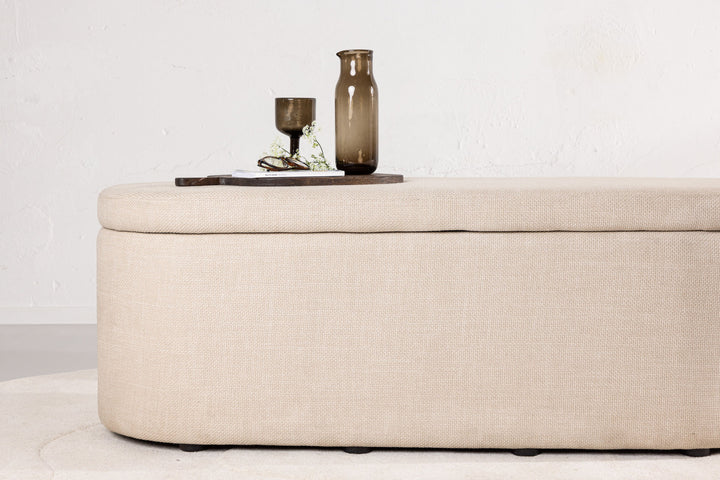 Venture Home Potenza Ottoman - Offwhite / Offwhite Fabric