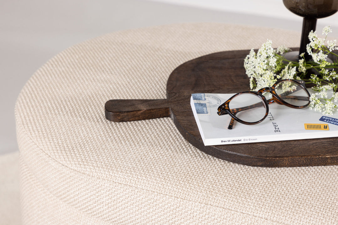 Venture Home Potenza Ottoman - Offwhite / Offwhite Fabric