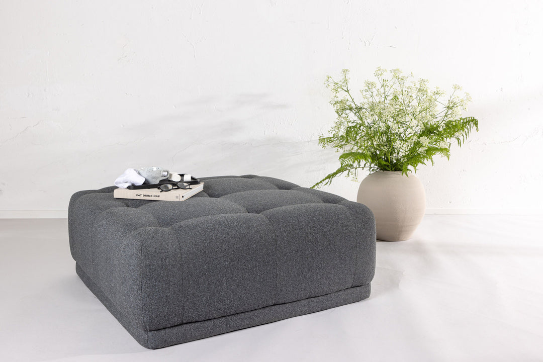 Venture Home Turin Pouf - Dark grey / Dark grey Fabric