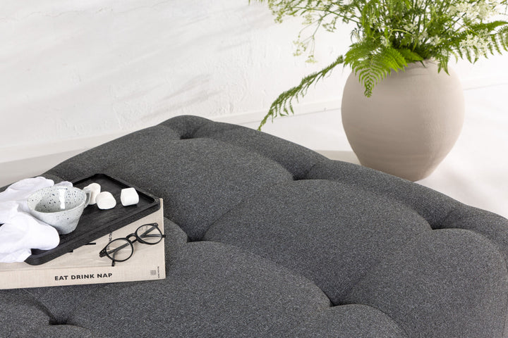 Venture Home Turin Pouf - Dark grey / Dark grey Fabric