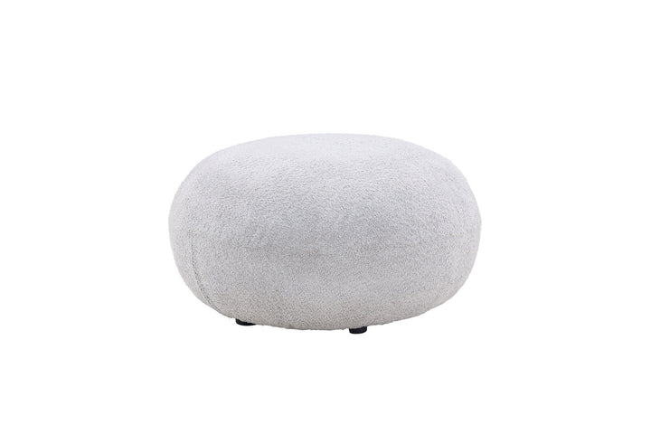 Venture Home Bologna Pouf - Light grey / Light grey Teddy