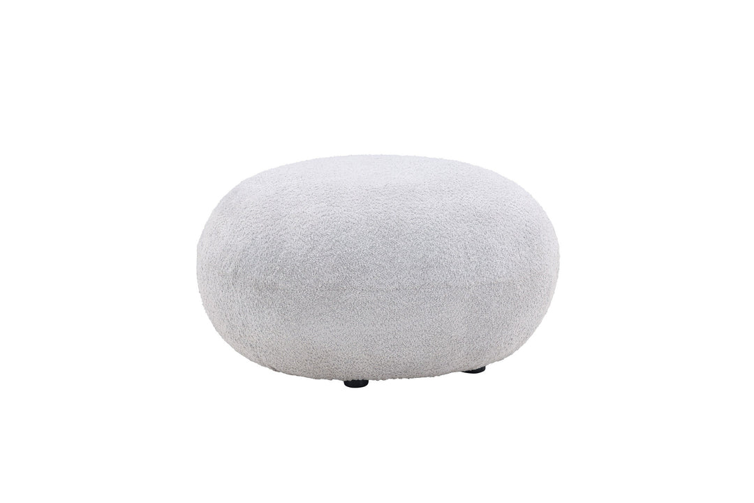 Venture Home Bologna Pouf - Light grey / Light grey Teddy