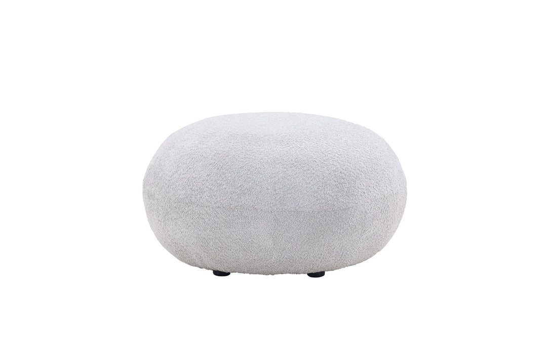 Venture Home Bologna Pouf - Light grey / Light grey Teddy