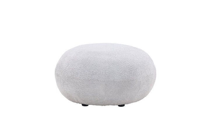 Venture Home Bologna Pouf - Light grey / Light grey Teddy