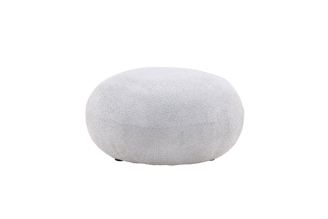 Venture Home Bologna Pouf - Light grey / Light grey Teddy