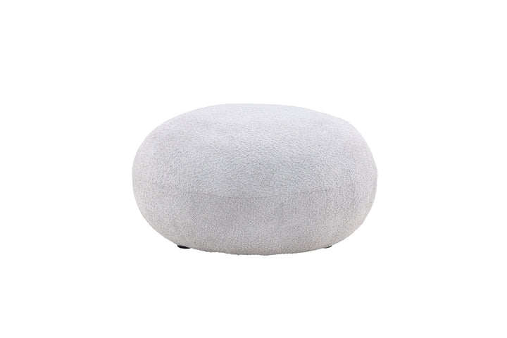 Venture Home Bologna Pouf - Light grey / Light grey Teddy