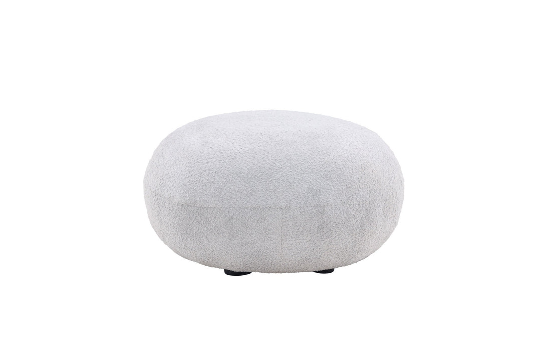 Venture Home Bologna Pouf - Light grey / Light grey Teddy