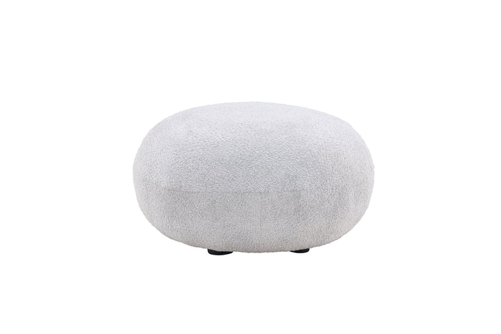 Venture Home Bologna Pouf - Light grey / Light grey Teddy