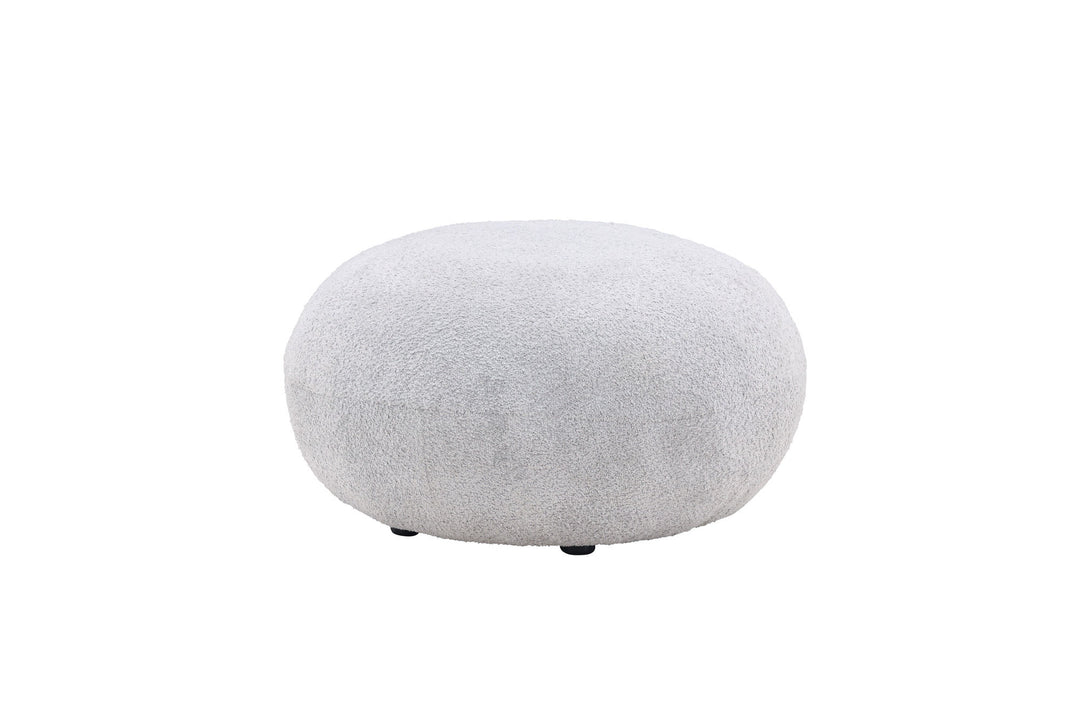 Venture Home Bologna Pouf - Light grey / Light grey Teddy