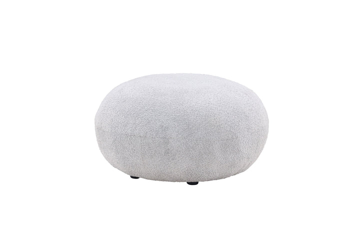 Venture Home Bologna Pouf - Light grey / Light grey Teddy