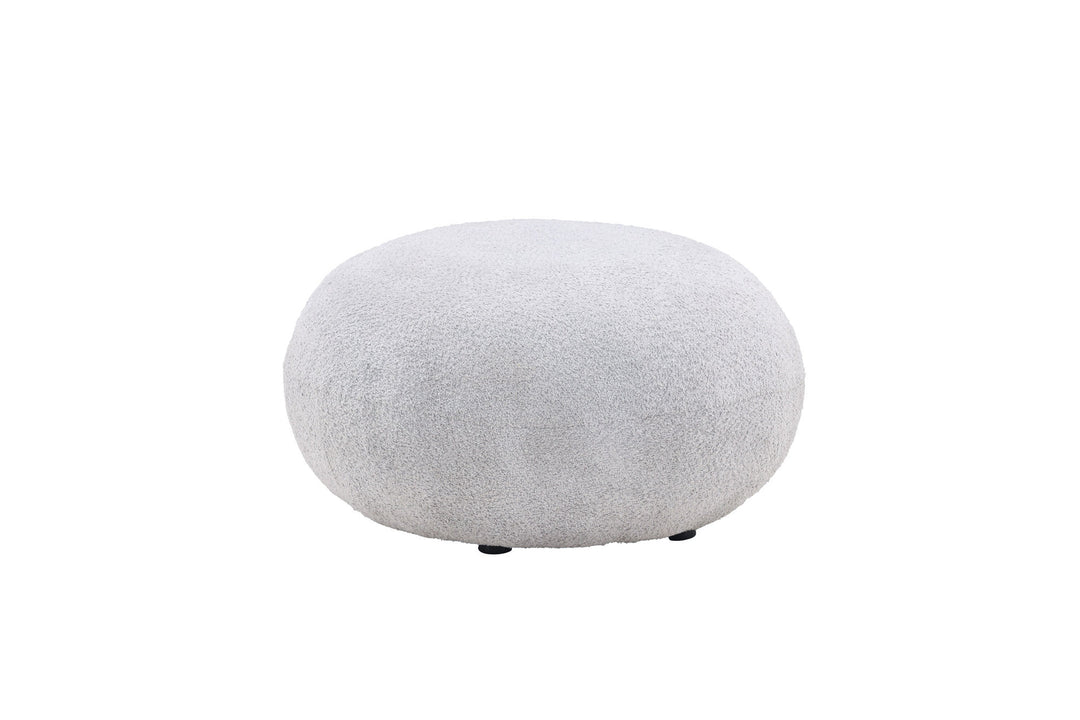 Venture Home Bologna Pouf - Light grey / Light grey Teddy