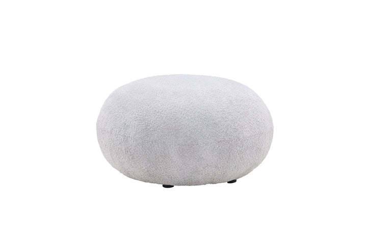 Venture Home Bologna Pouf - Light grey / Light grey Teddy