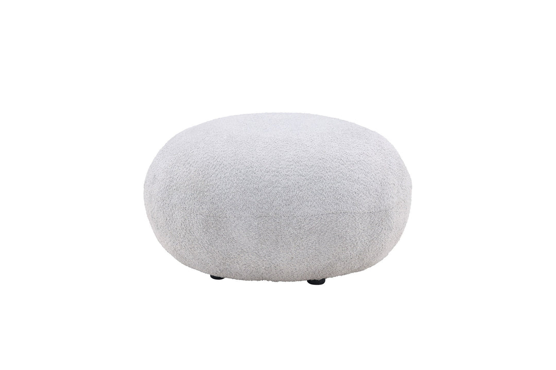 Venture Home Bologna Pouf - Light grey / Light grey Teddy
