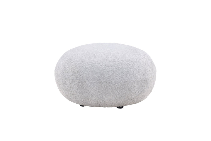 Venture Home Bologna Pouf - Light grey / Light grey Teddy