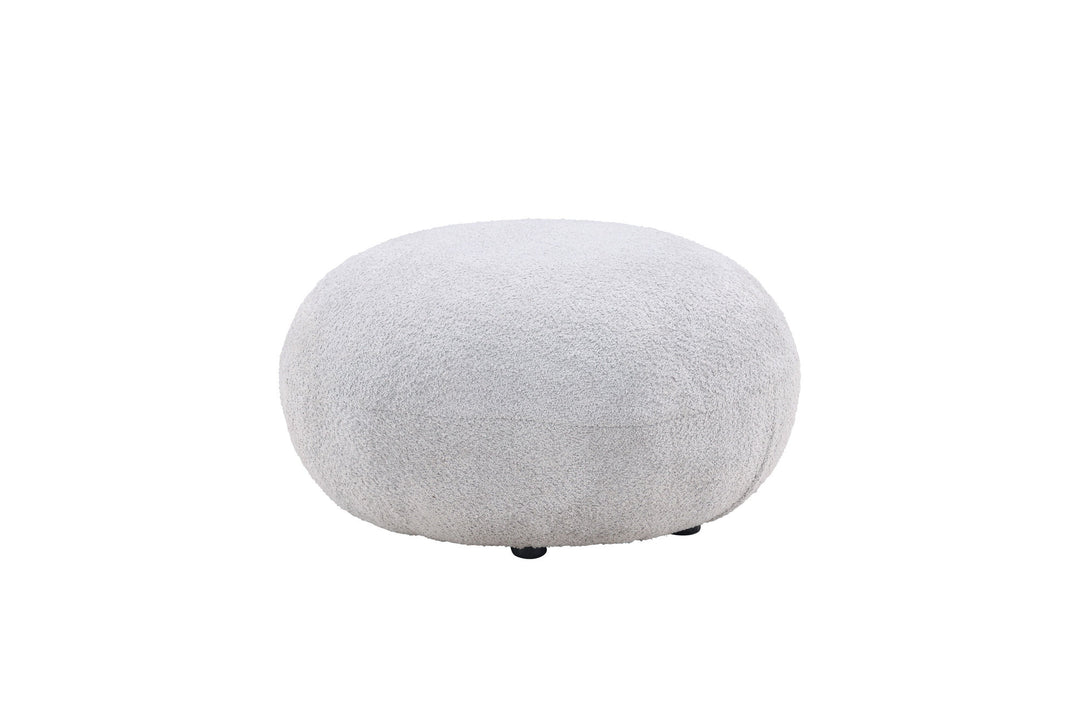 Venture Home Bologna Pouf - Light grey / Light grey Teddy