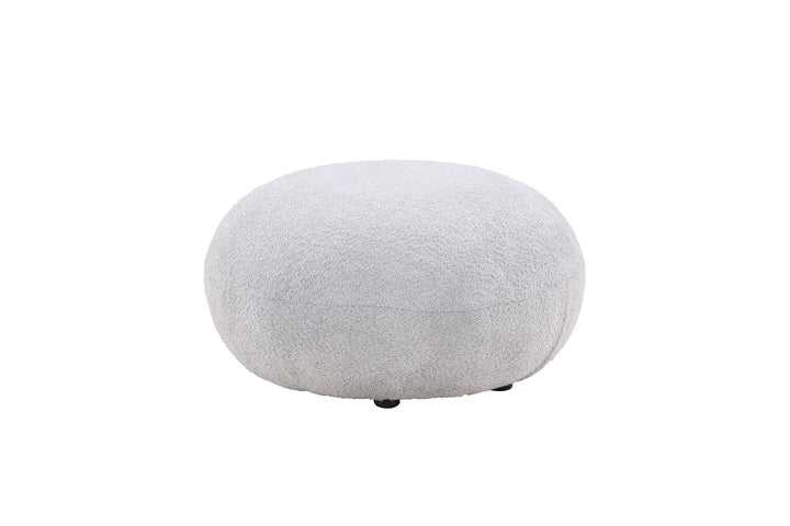 Venture Home Bologna Pouf - Light grey / Light grey Teddy