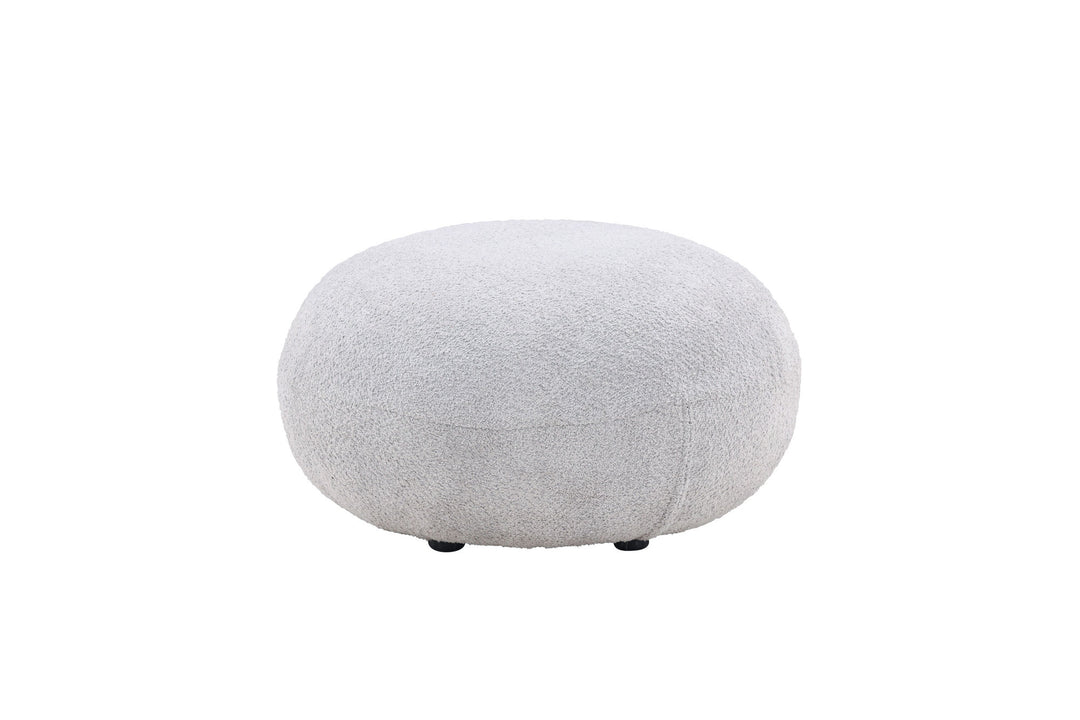 Venture Home Bologna Pouf - Light grey / Light grey Teddy