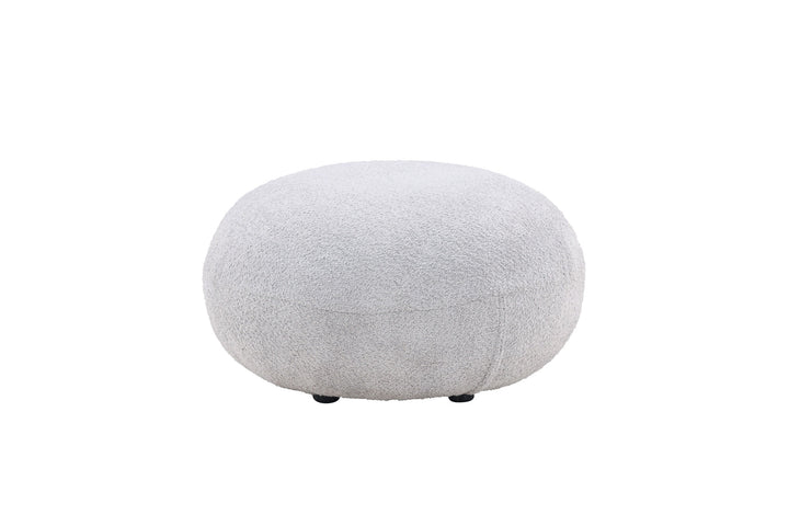 Venture Home Bologna Pouf - Light grey / Light grey Teddy