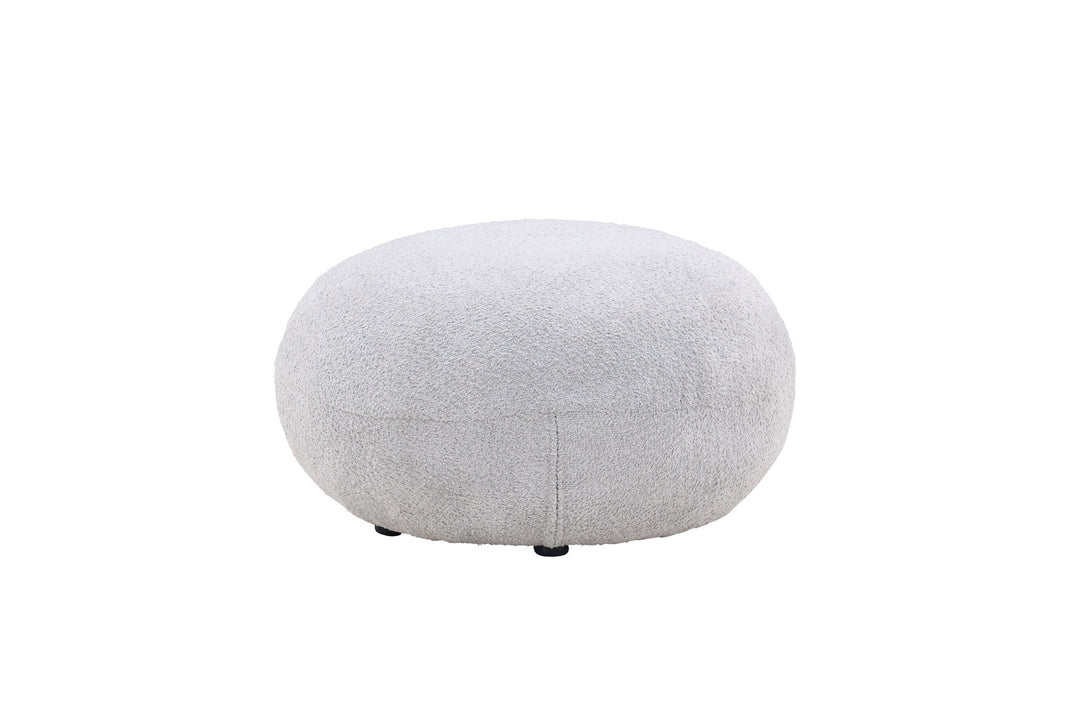 Venture Home Bologna Pouf - Light grey / Light grey Teddy
