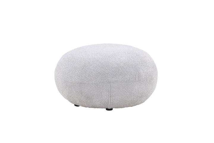 Venture Home Bologna Pouf - Light grey / Light grey Teddy