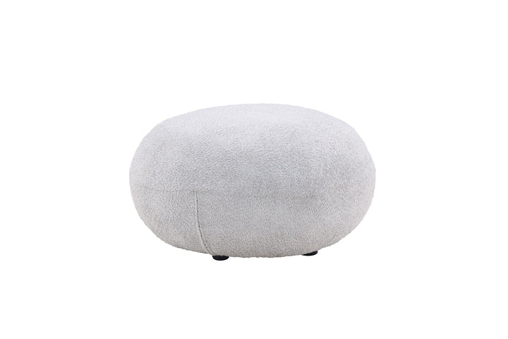 Venture Home Bologna Pouf - Light grey / Light grey Teddy