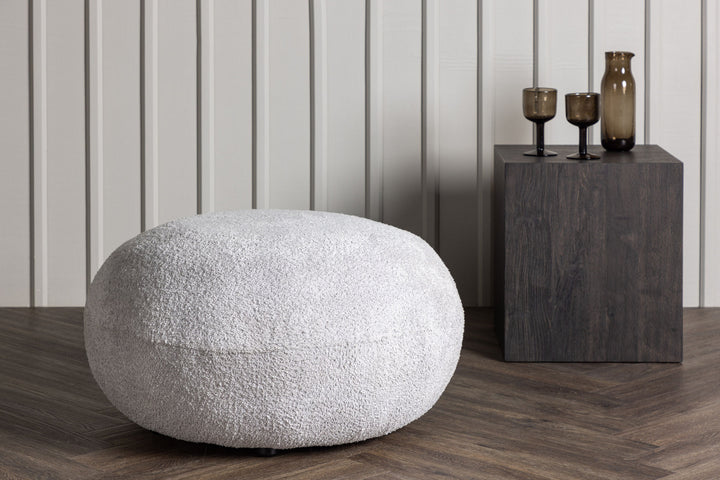 Venture Home Bologna Pouf - Light grey / Light grey Teddy