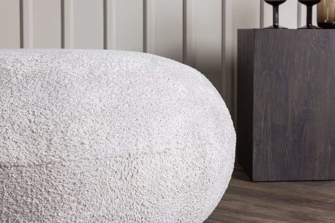 Venture Home Bologna Pouf - Light grey / Light grey Teddy