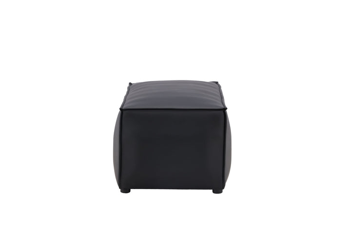 Venture Home Palermo Pouf - Matte black / Black PU