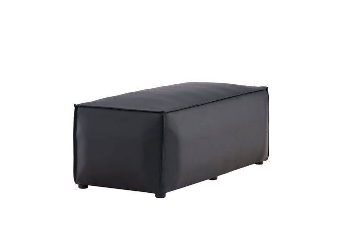Venture Home Palermo Pouf - Matte black / Black PU