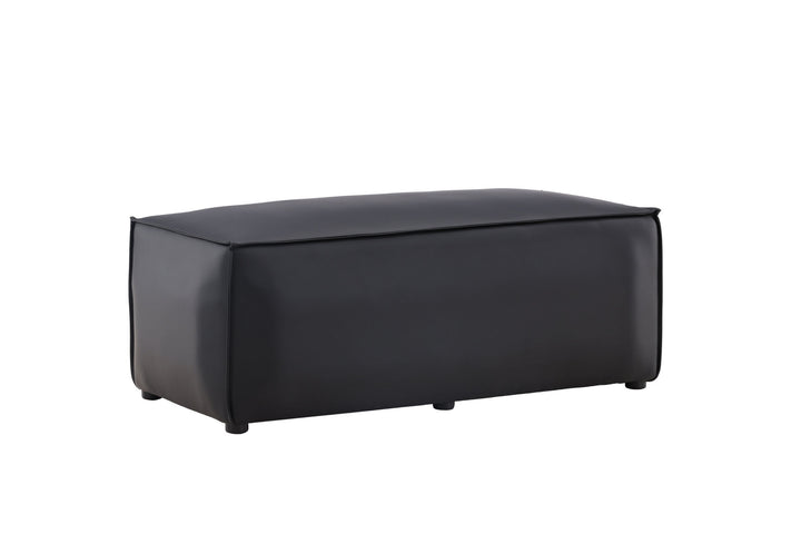 Venture Home Palermo Pouf - Matte black / Black PU