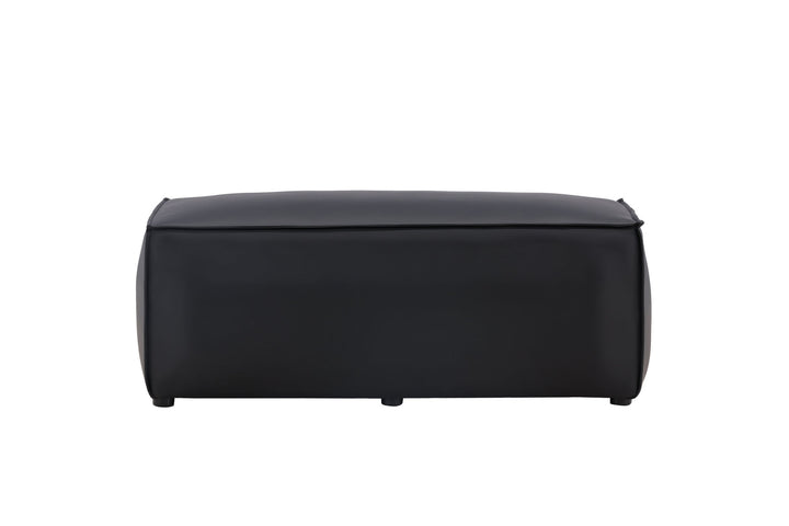 Venture Home Palermo Pouf - Matte black / Black PU