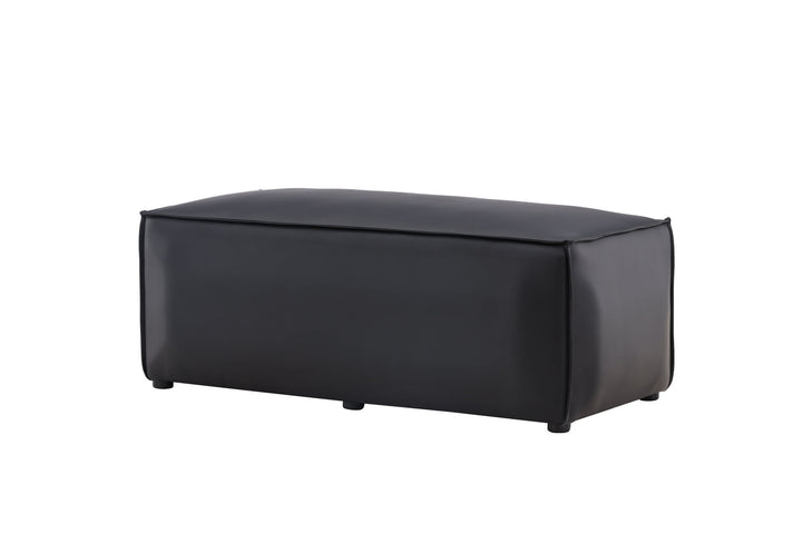 Venture Home Palermo Pouf - Matte black / Black PU