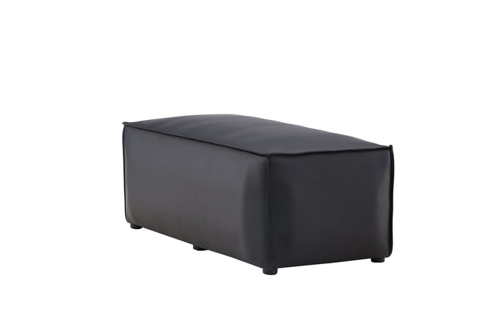 Venture Home Palermo Pouf - Matte black / Black PU