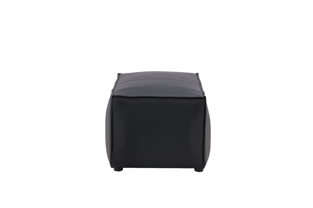 Venture Home Palermo Pouf - Matte black / Black PU