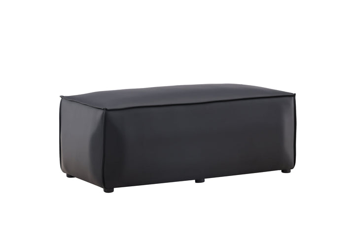Venture Home Palermo Pouf - Matte black / Black PU