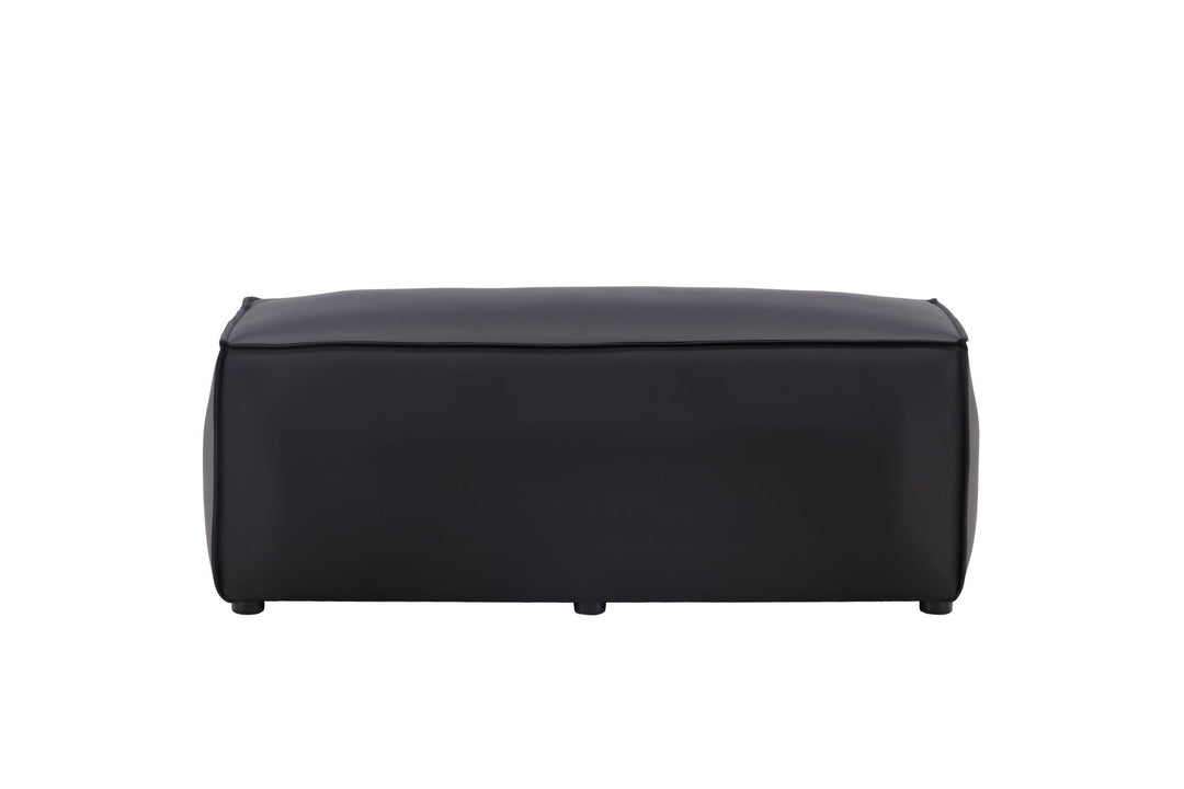 Venture Home Palermo Pouf - Matte black / Black PU