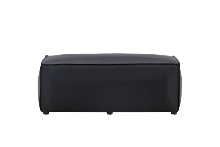 Venture Home Palermo Pouf - Matte black / Black PU